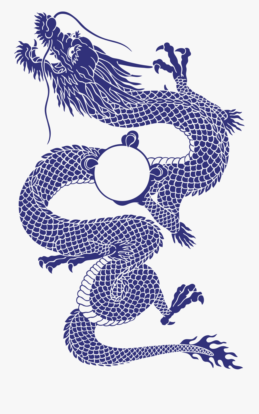 Decorative Tattoo Style Chinese Blue Japanese Illustration - Blue Chinese Dragon Transparent, Transparent Clipart