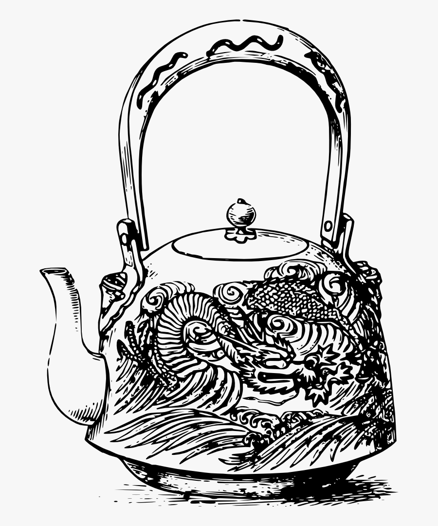 Japanese Clip Art - Tea Pot Line Drawing, Transparent Clipart
