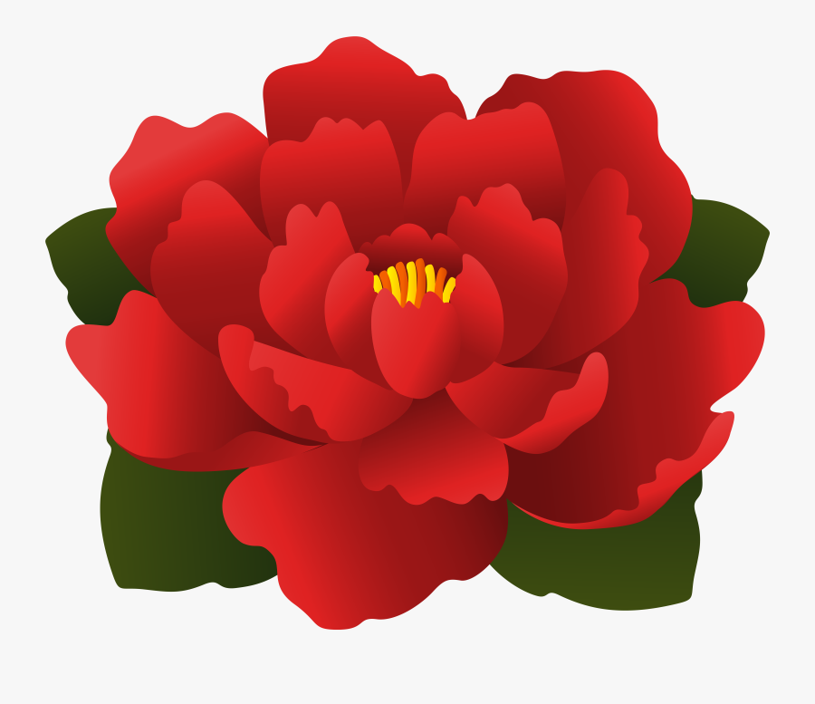 Red Flower Transparent Clip Art, Transparent Clipart