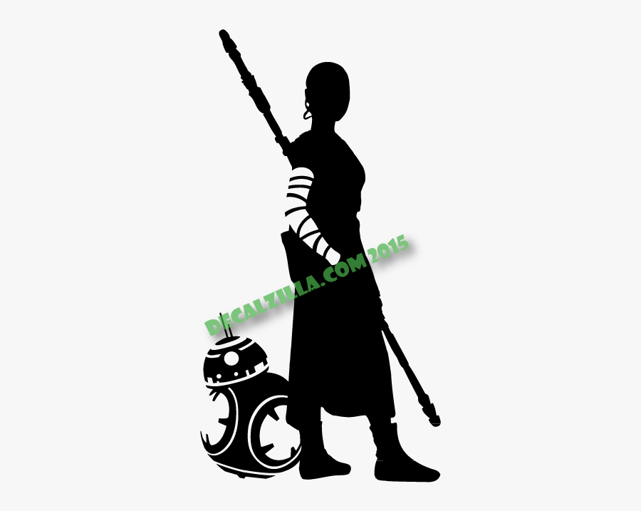 Star Wars Rey And Bb8 - Clipart Rey Star Wars Silhouette, Transparent Clipart