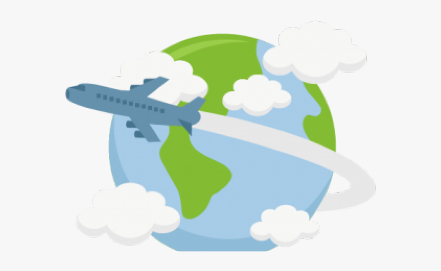 Airplane Going Around The World, Transparent Clipart