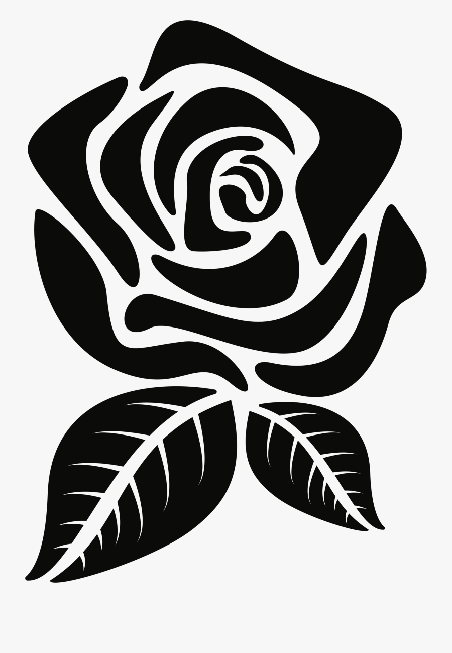 Rose Clipart Stencil - Rose Flower Silhouette, Transparent Clipart