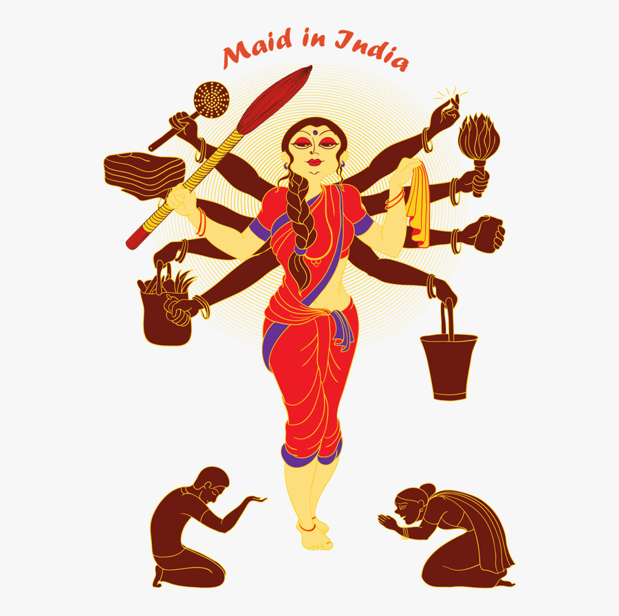 Maids In Gurgaon City - Maid In India Cartoon, Transparent Clipart