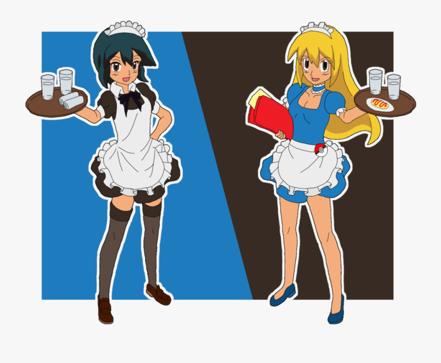 Maid And Waitress By Sorawolf7 - Cartoon, Transparent Clipart