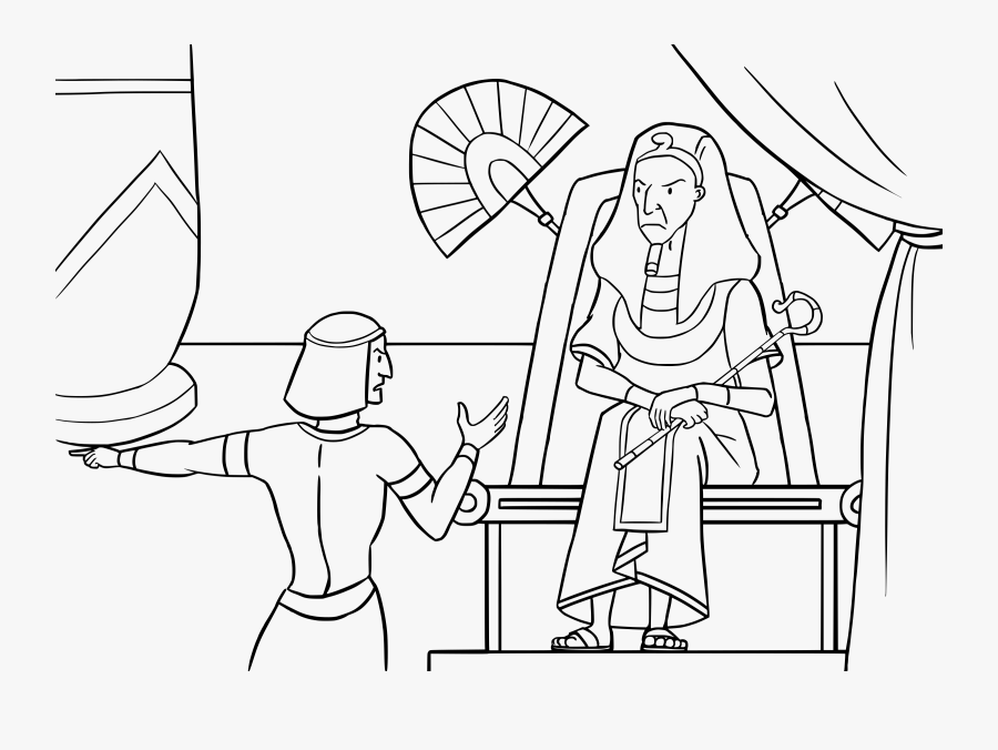 Pharaoh Coloring Pages - Moses And Pharaoh Colouring, Transparent Clipart