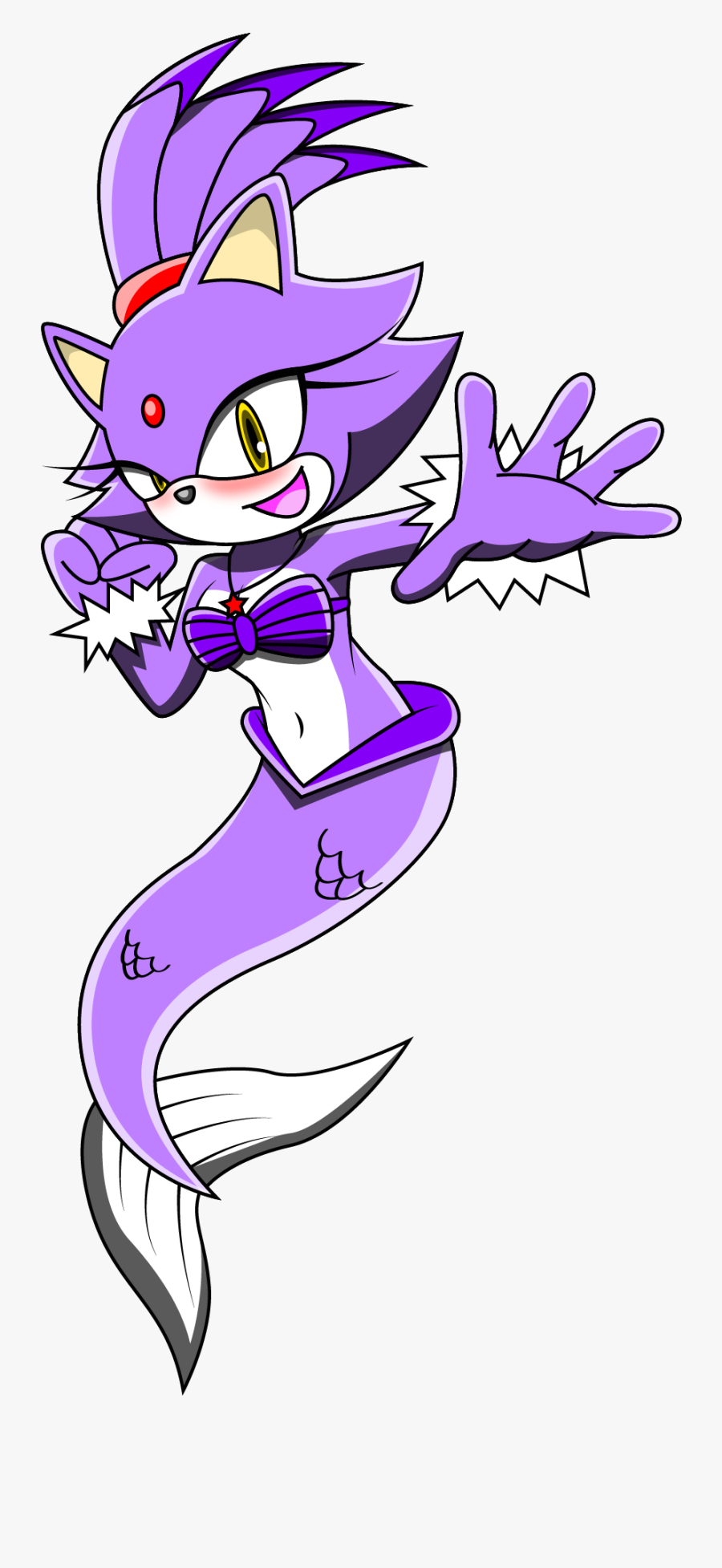 Blaze The Cat-maid By Arung98 - Blaze The Cat Mermaid, Transparent Clipart