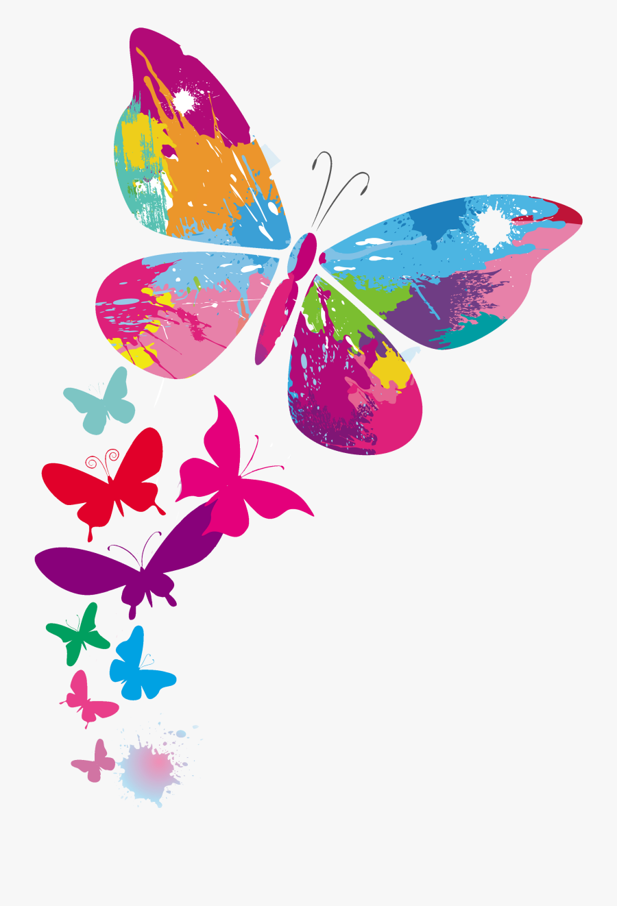Transparent Mariposas Vector Png - Clip Art Colorful Butterfly, Transparent Clipart