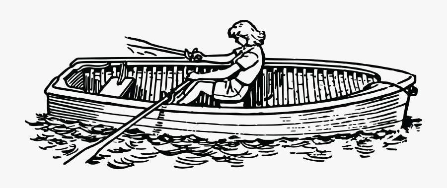 Free Clipart Of A Woman Rowing A Boat - Rowing A Boat Clipart Black And White, Transparent Clipart