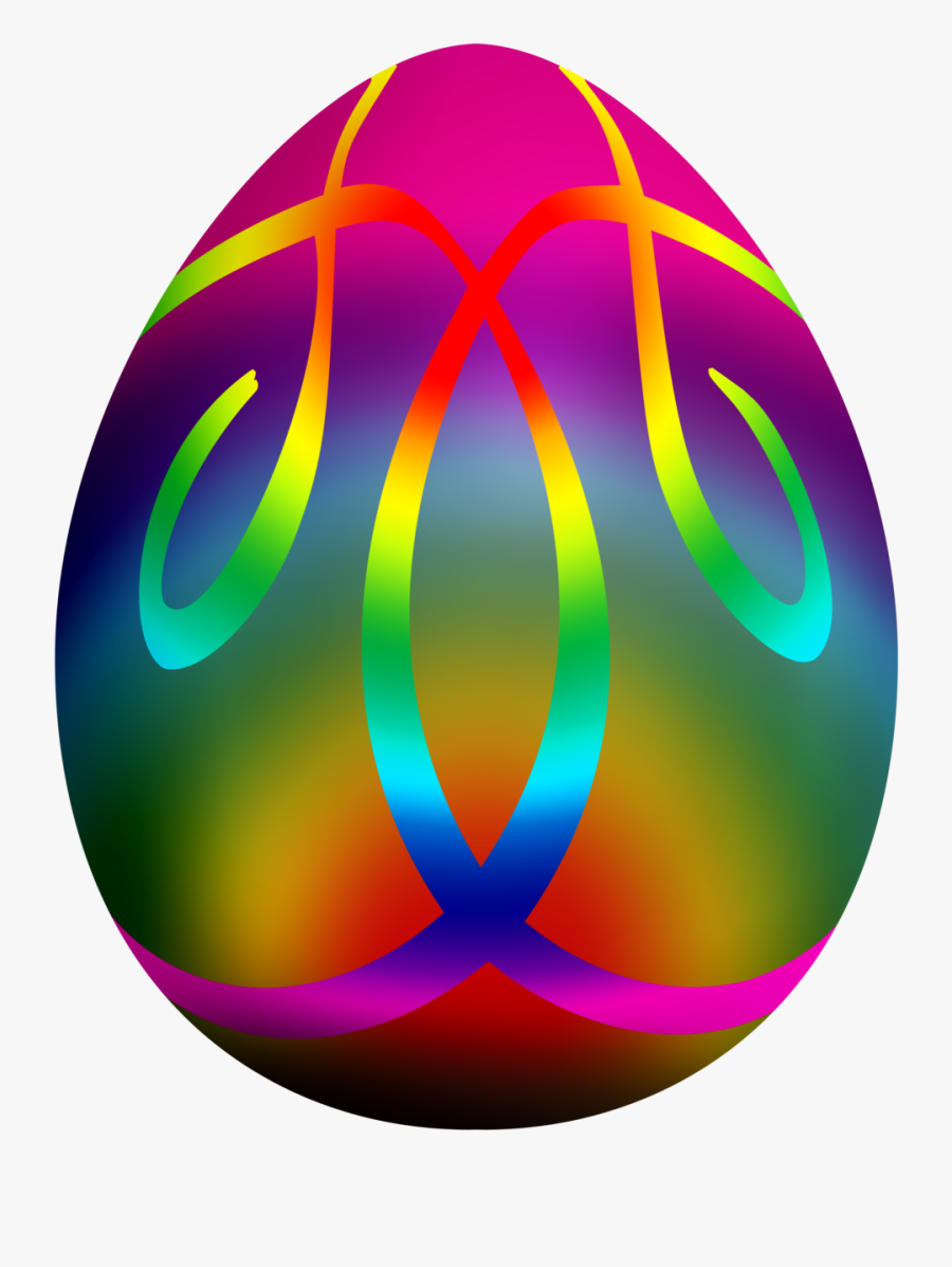 Transparent Egg Clipart Black And White - Colorful Single Easter Eggs, Transparent Clipart