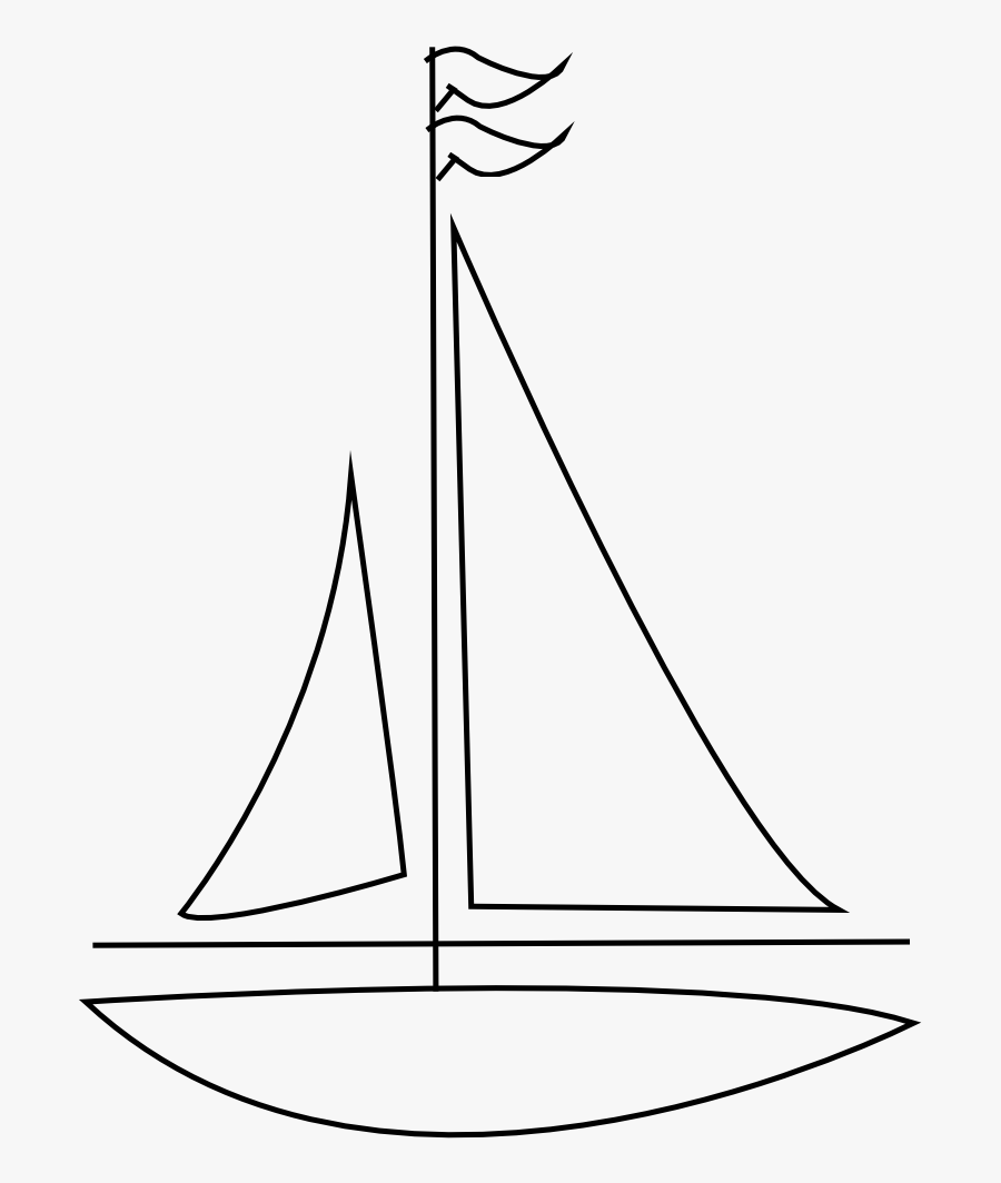 Sailboat September 2011 Openclipart - Line Drawing Sail Boat, Transparent Clipart