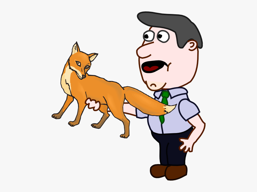 Man Holding A Fox Svg Clip Arts - Cartoon Man With A Map, Transparent Clipart