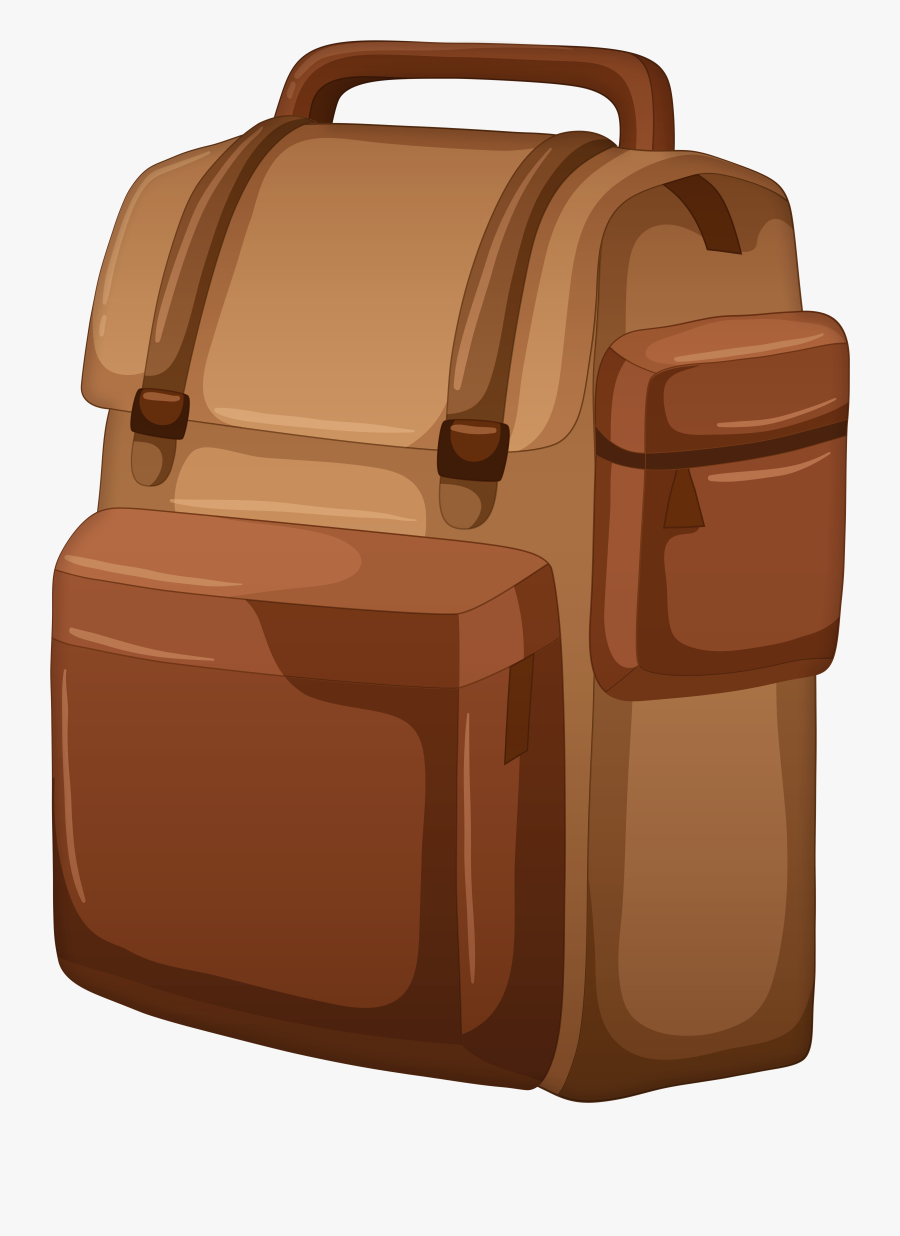 Brown Backpack Png Clip Art, Transparent Clipart