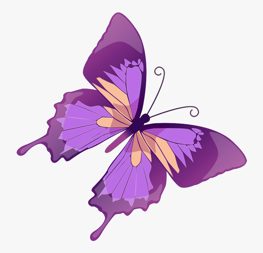 Butterfly Clipart Artistic - Purple Butterfly Clip Art, Transparent Clipart