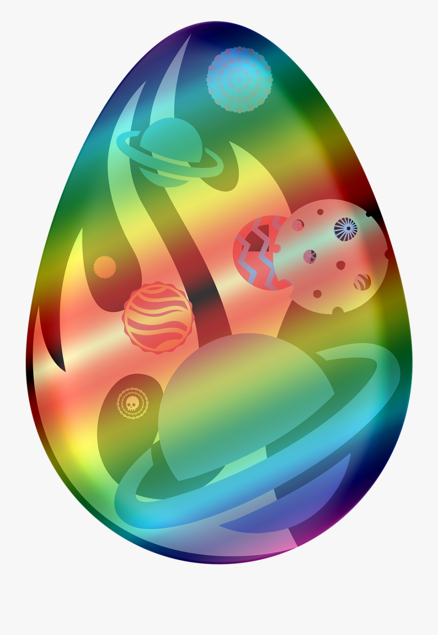 Clipart, Easter Egg, Outer Space, Rainbow, Easter - Oeufs De Paques Clipart, Transparent Clipart