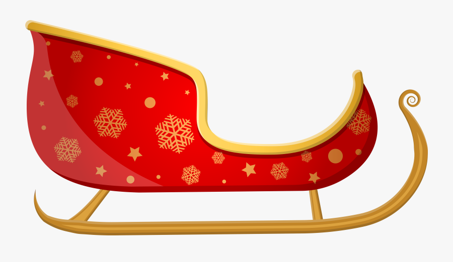 Santa Sleigh Png Clipart Background - Red Santa Sleigh Clipart, Transparent Clipart