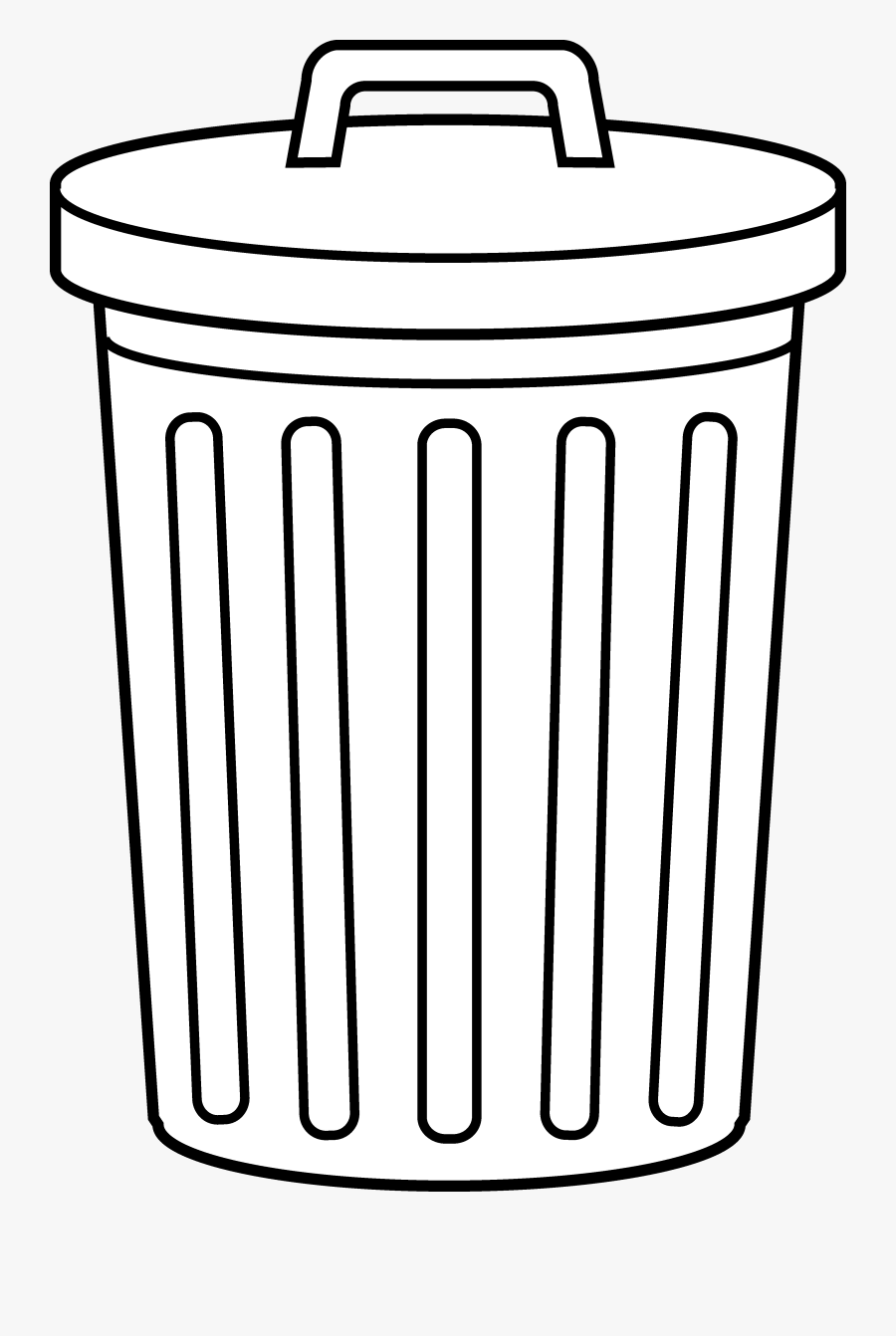 Classroom Clipart Garbage Can - Trash Can Black And White, Transparent Clipart