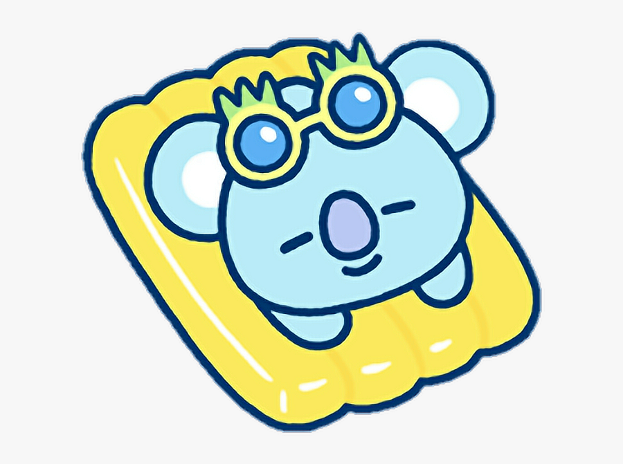 #sleeping #bt21 #swimming #swim #summer #colorful #sea - Bt21 Summer, Transparent Clipart