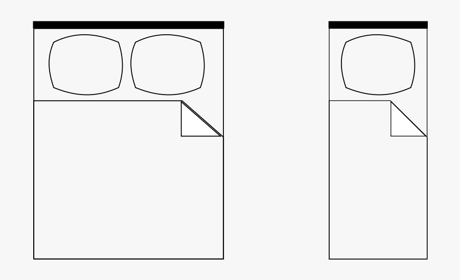 Bed - Bed Top View Outline, Transparent Clipart