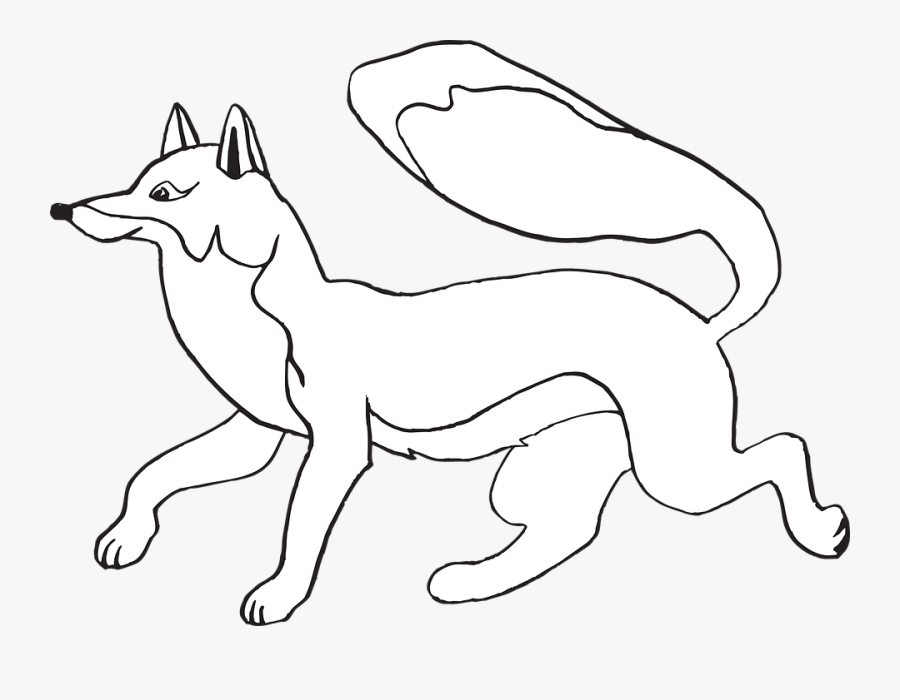 Fox Black And White Fox Free Vector Graphics On Pixabay - Png Running Fox Clipart Black And White, Transparent Clipart