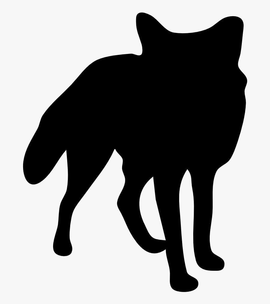 Contour Clipart - Arctic Fox Silhouette, Transparent Clipart