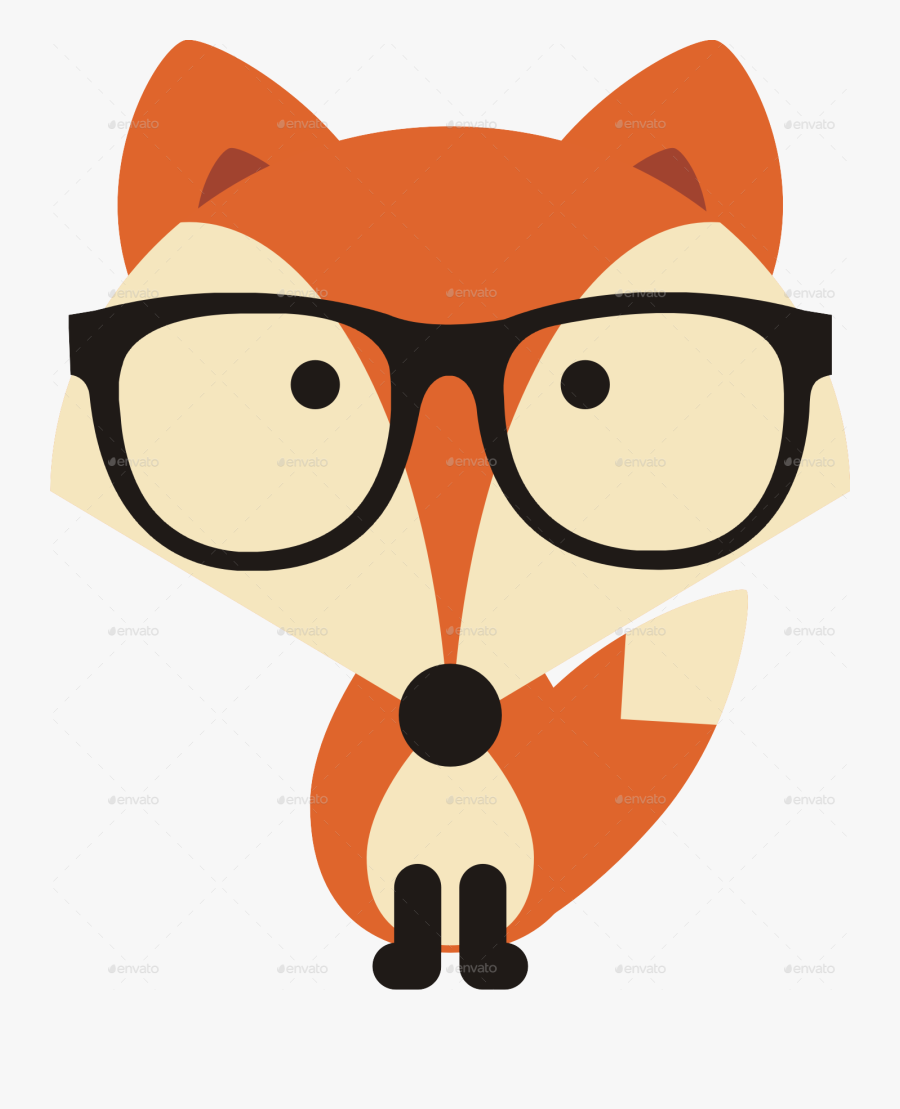Book And Glasses Clipart - Fox With Glasses Clipart, Transparent Clipart