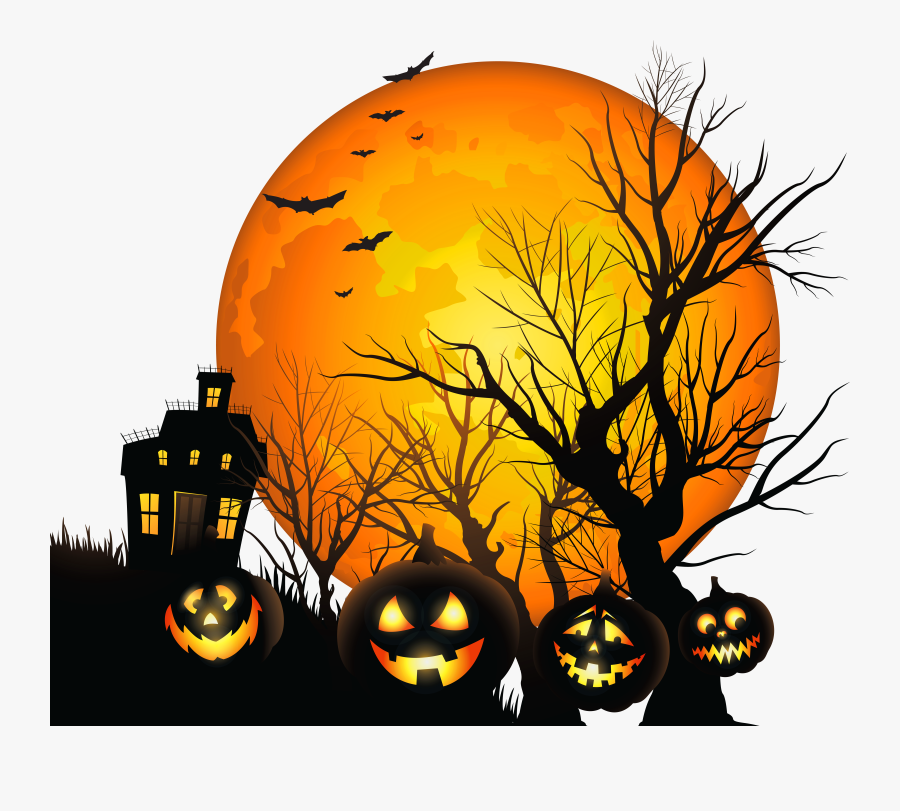 Haunted House Halloween Clip Art, Transparent Clipart