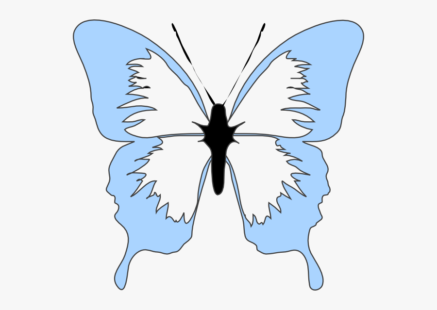 Blue Butterfly Clip Art At Clker - Light Blue Butterfly Clipart, Transparent Clipart