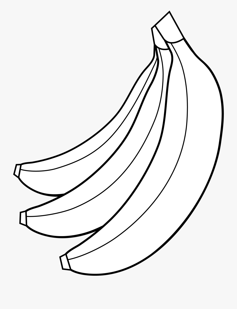 Banana Clipart Black And White - White Banana Black Background, Transparent Clipart
