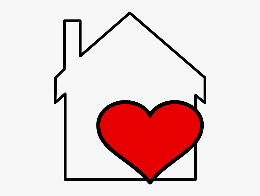 House And Heart Outline Clip Art At Clker - Home Outline Clipart, Transparent Clipart