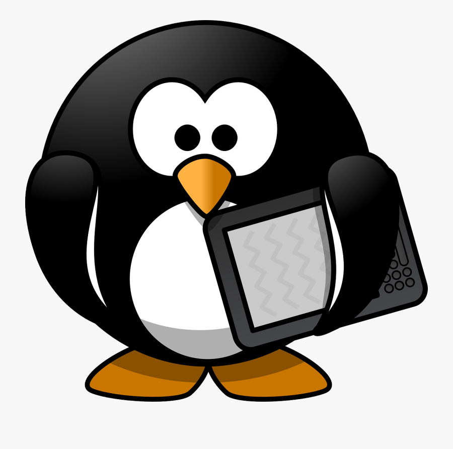 Clipart - Modern Penguin - Round Cartoon Penguin, Transparent Clipart