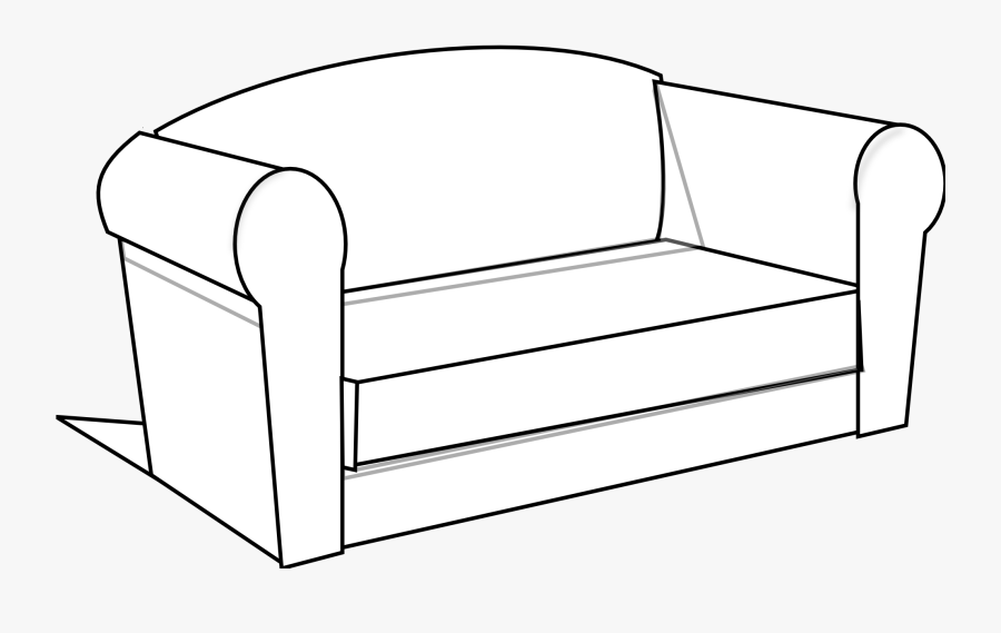 Bed Black And White Couch Clipart Black And White Free - Black And White Furnitures Items, Transparent Clipart