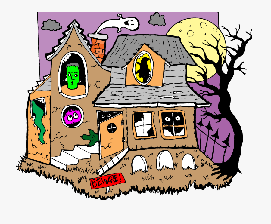 Fun Haunted House Clip Artmakes A Good Story Starter - Cartoon, Transparent Clipart