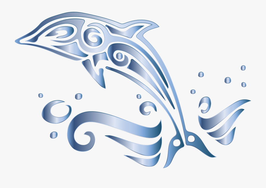 Chromatic Tribal No Background - Transparent Background Dolphin Clip Art, Transparent Clipart