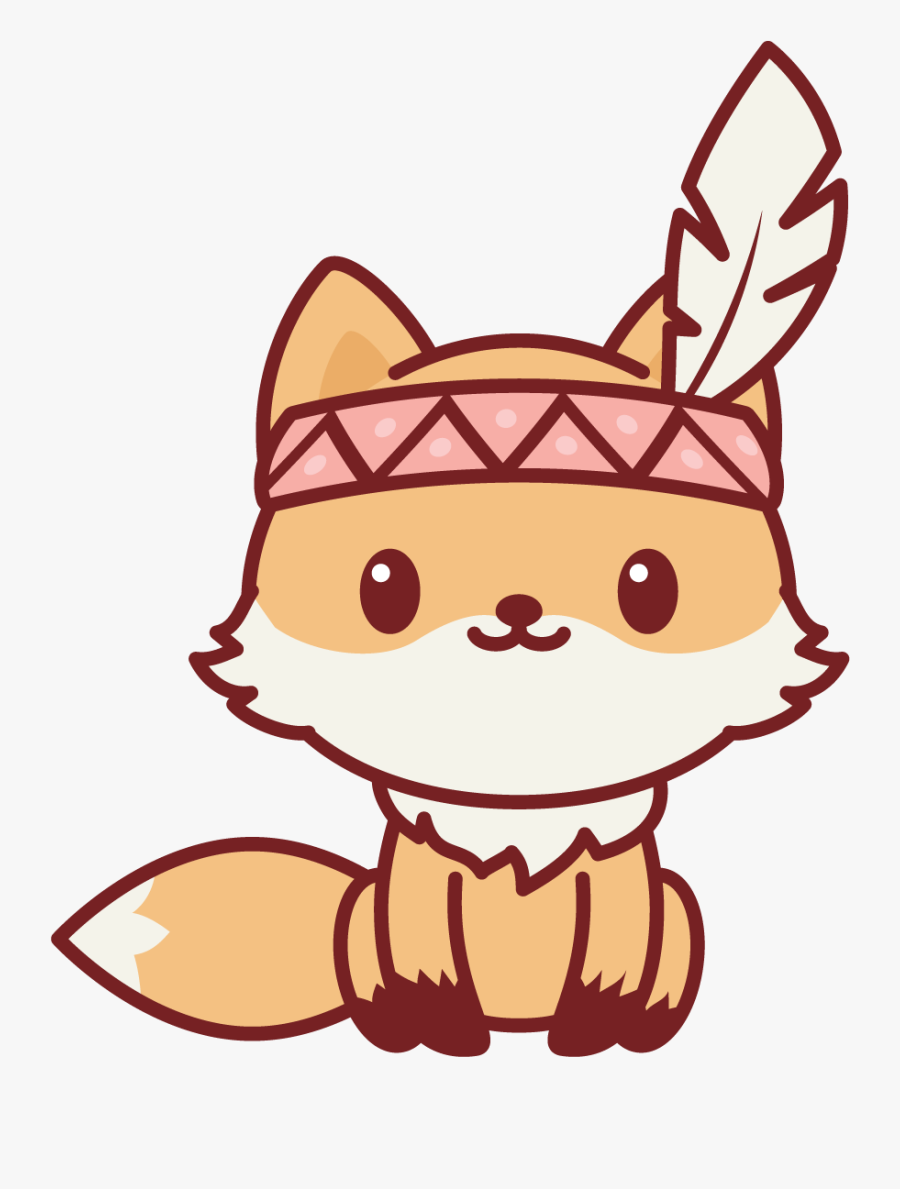 Native American Nerdy Fox Clipart , Png Download - Kawaii Cute Animal Clipart, Transparent Clipart