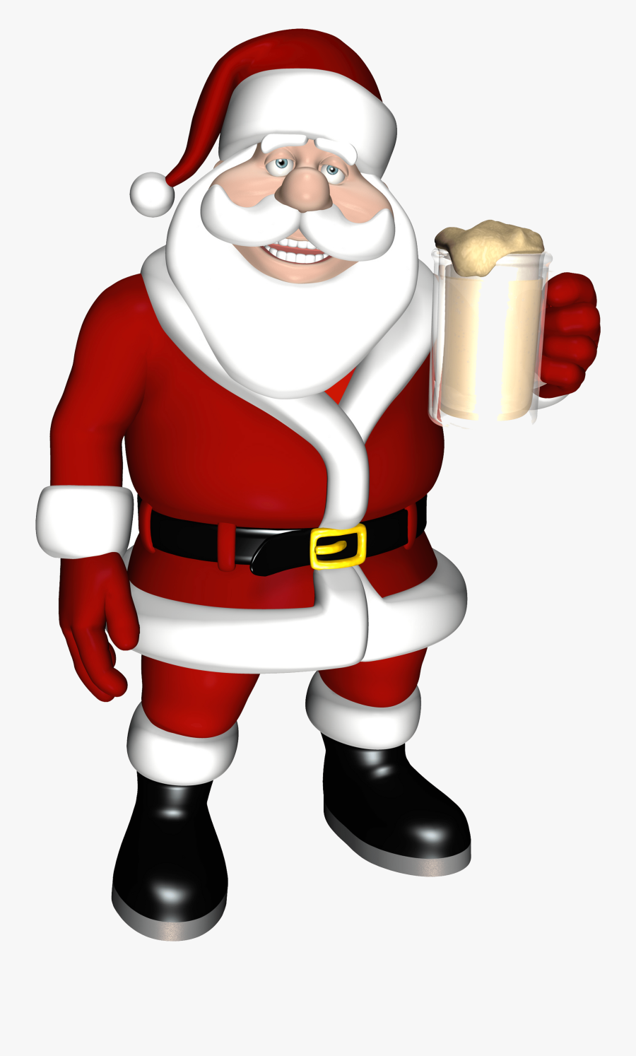 Transparent Sad Santa Clipart - Santa Claus With Beer Png, Transparent Clipart