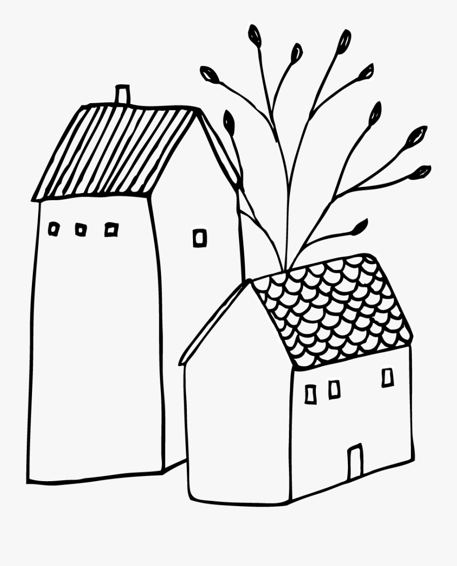 Free Houses Doodle Png - House Hand Drawn Png, Transparent Clipart