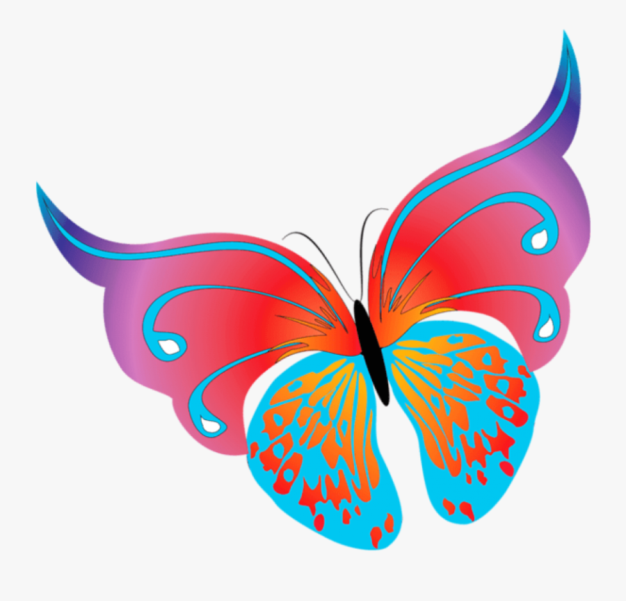 Painted Transparent Butterfly Png Clipart - Purple Butterfly Flower Clip Art, Transparent Clipart