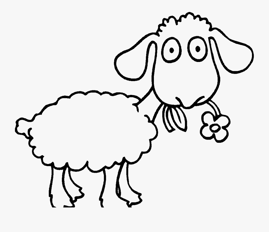 Sheep Clipart Coloring Page - Sheep Clip Art Colouring, Transparent Clipart