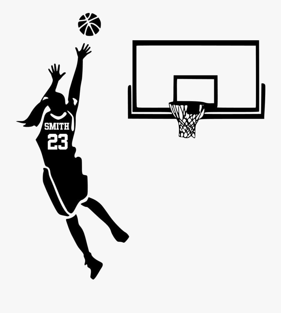 Basketball Png Girl - Girl Shooting Basketball Silhouette, Transparent Clipart