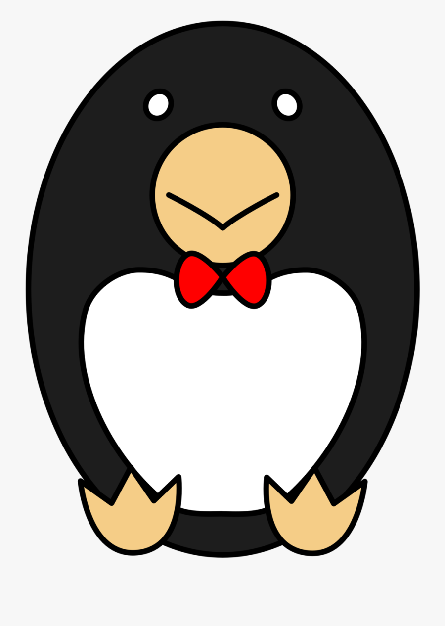 Beak,smile,penguin - Penguin Wearing Bowtie, Transparent Clipart
