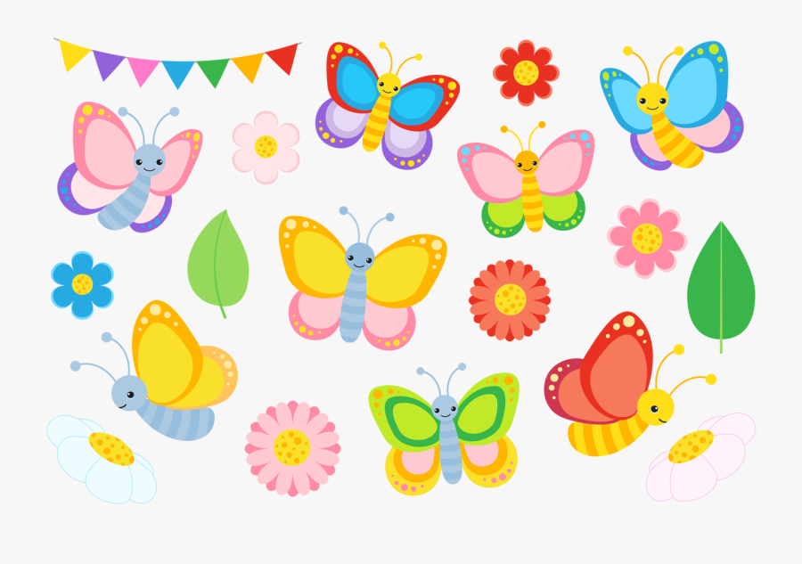 Colourful Butterfly Clipart And Vectors By La Boutique - Clip Art Colourful Butterfly, Transparent Clipart