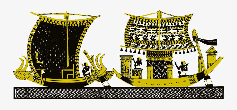 Yellow,ancient Egypt,boat - Gold Ancient Egyptian Boats, Transparent Clipart