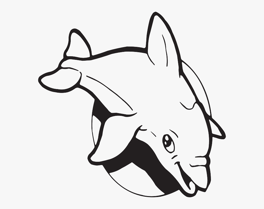 Dolphines Clipart Dolphin Tail - Dolphin Clipart Black And White Png, Transparent Clipart
