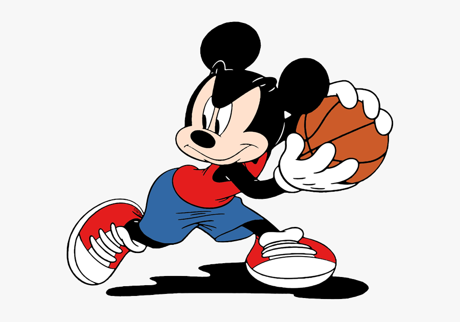 Basketball Clipart Mickey Mouse - Mickey Mouse Cartoon Basketball, Transparent Clipart