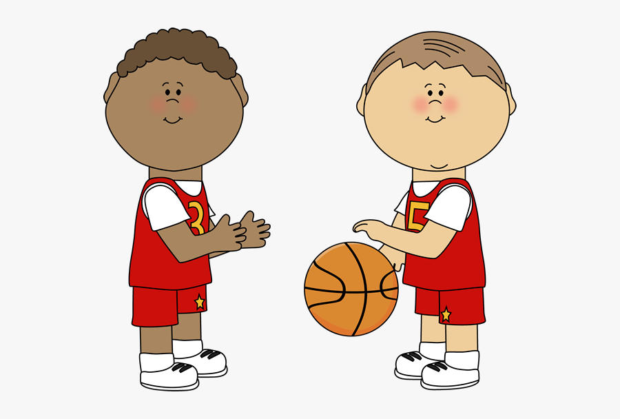 Basketball Clipart Coach - Two Boys Clipart Black And White, Transparent Clipart