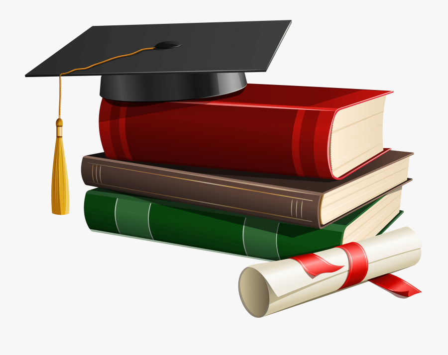 Graduation Cap Books And Diploma Png Clipart - Graduation Cap And ...