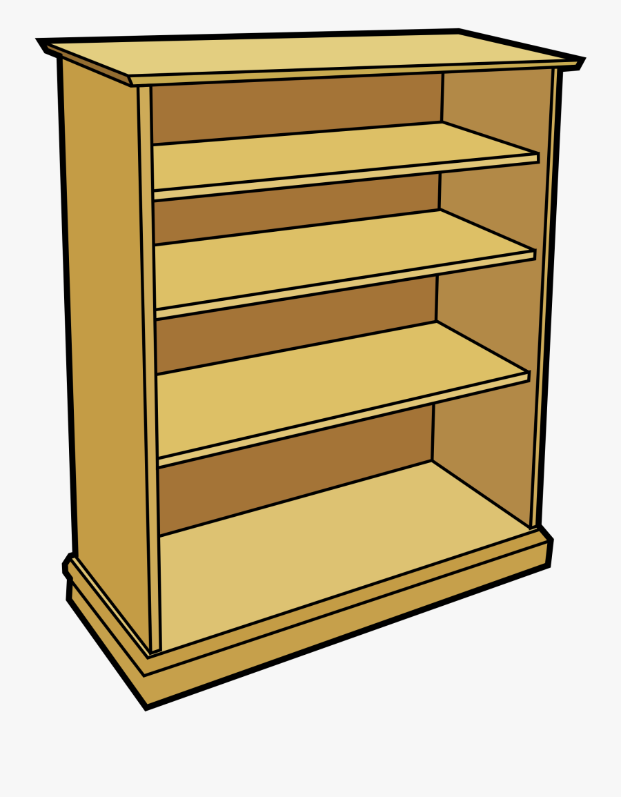 Bookcase Clipart Wooden Furniture Pencil And In Color - Shelf Clipart, Transparent Clipart