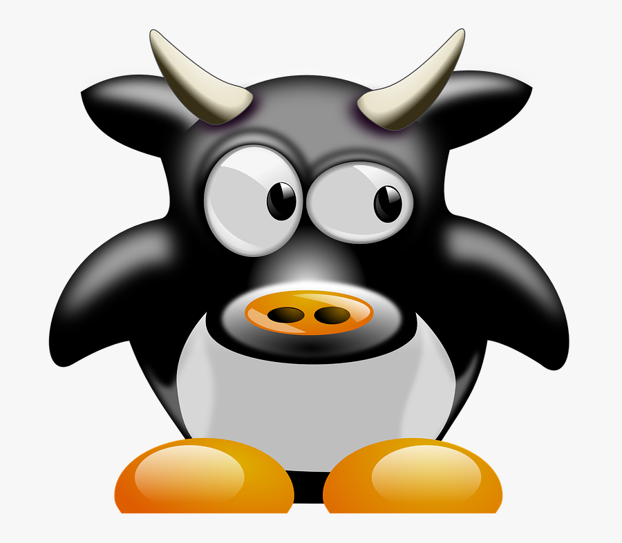 Cow, Animal, Mammal, Cute, Tux, Cartoon, Penguin - Can I Reach You, Transparent Clipart