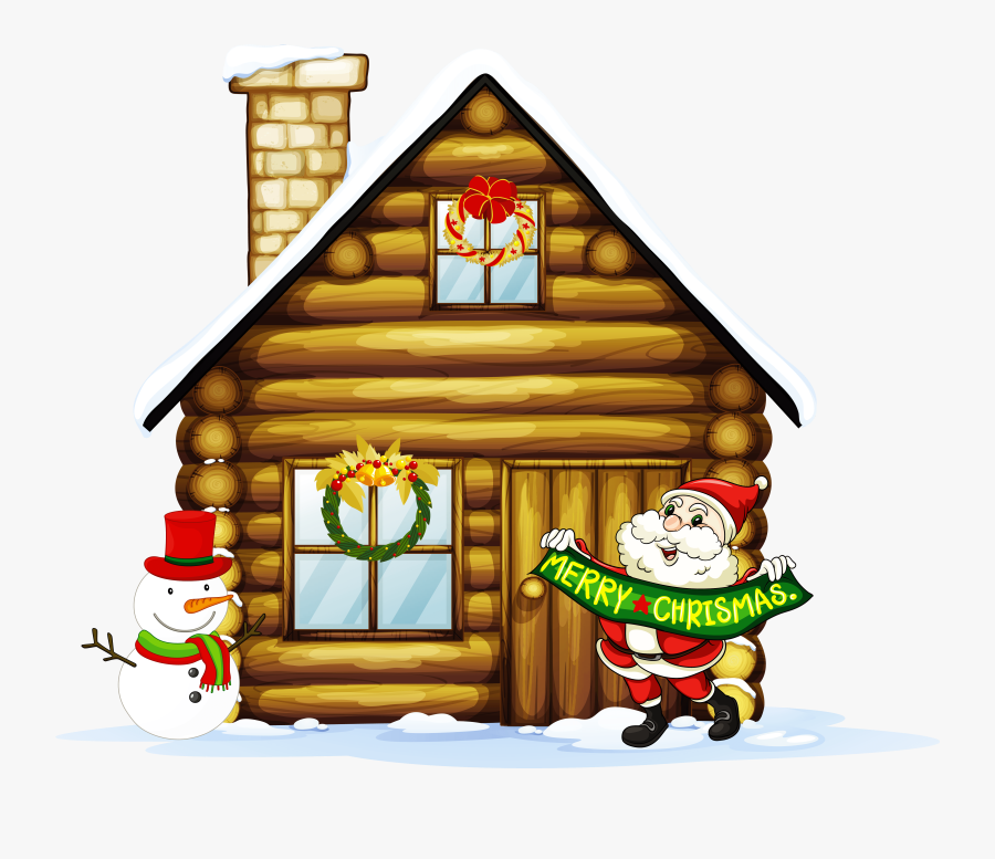 House Clipart Png Download - Draw Santa Claus House, Transparent Clipart
