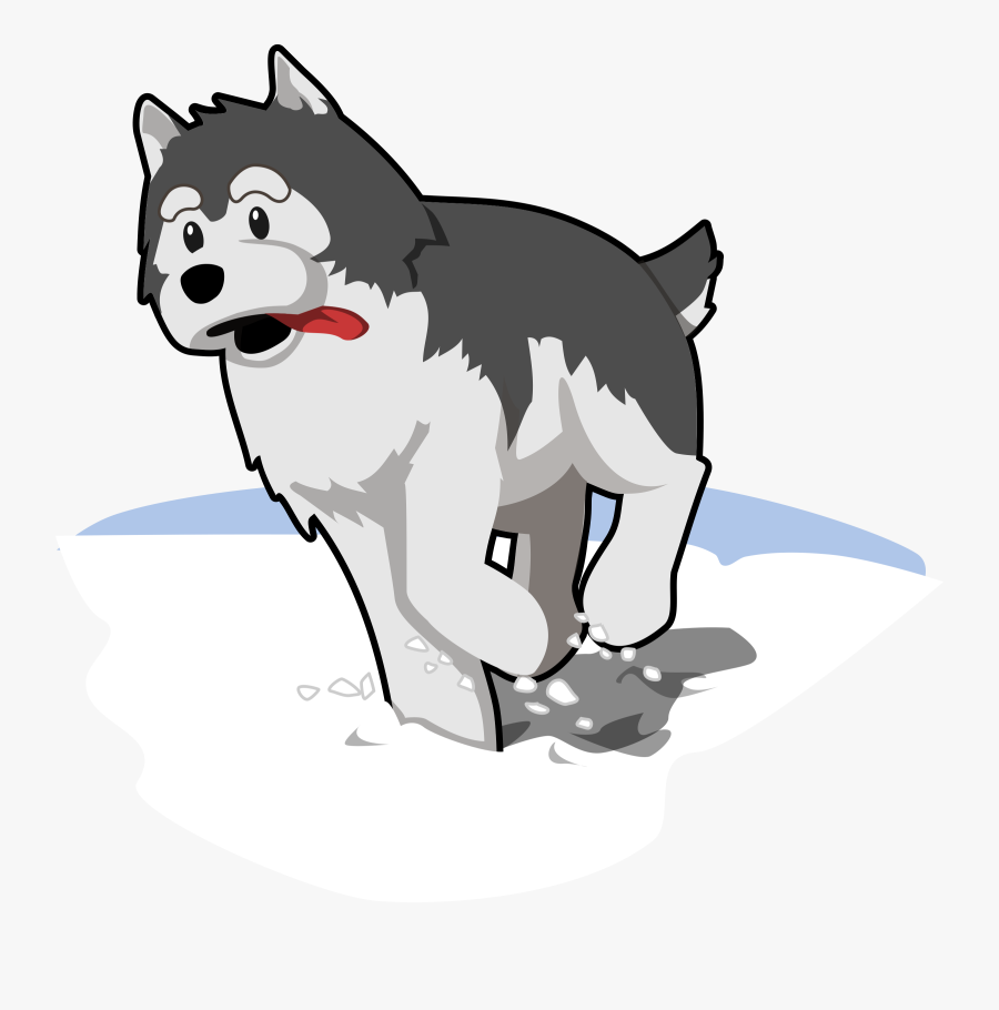Clipart - Cartoon Husky Running, Transparent Clipart